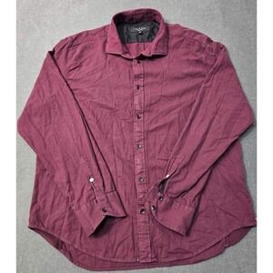 Rag & Bone Fit 2 Mens Size XL Button Down Shirt Dark Red Burgundy Cotton Office